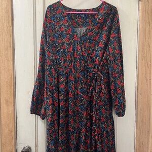 Gap Multicolored Floral Wrap Dress